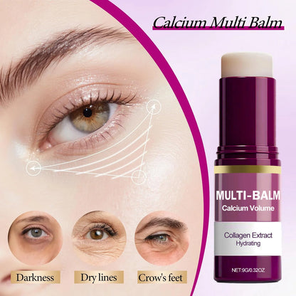 Korean Calcium Volume Multi Balm Stick - Hydrating & Firming Stick Anti-Wrinkle Care Collagen Infused Pre-Makeup Moisturizer