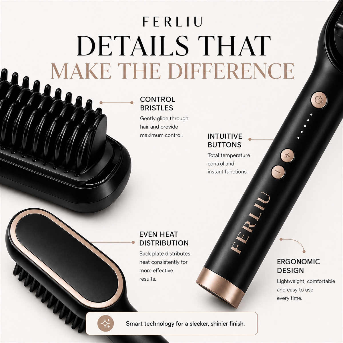 SleekFinish™ Anti-Frizz Straightening Brush