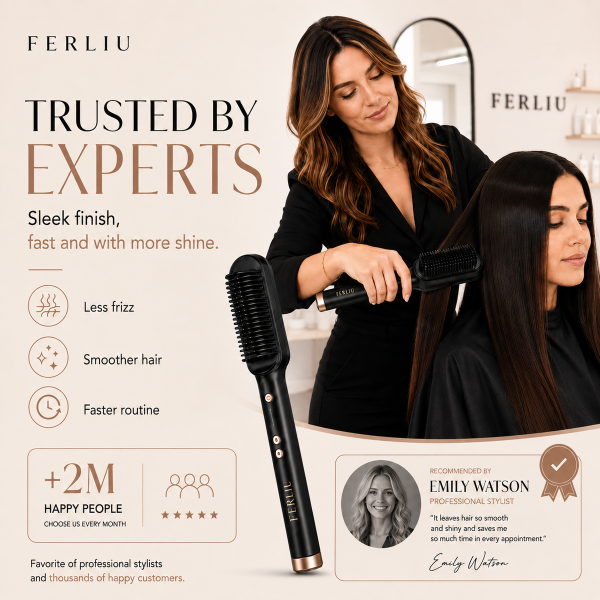 SleekFinish™ Anti-Frizz Straightening Brush