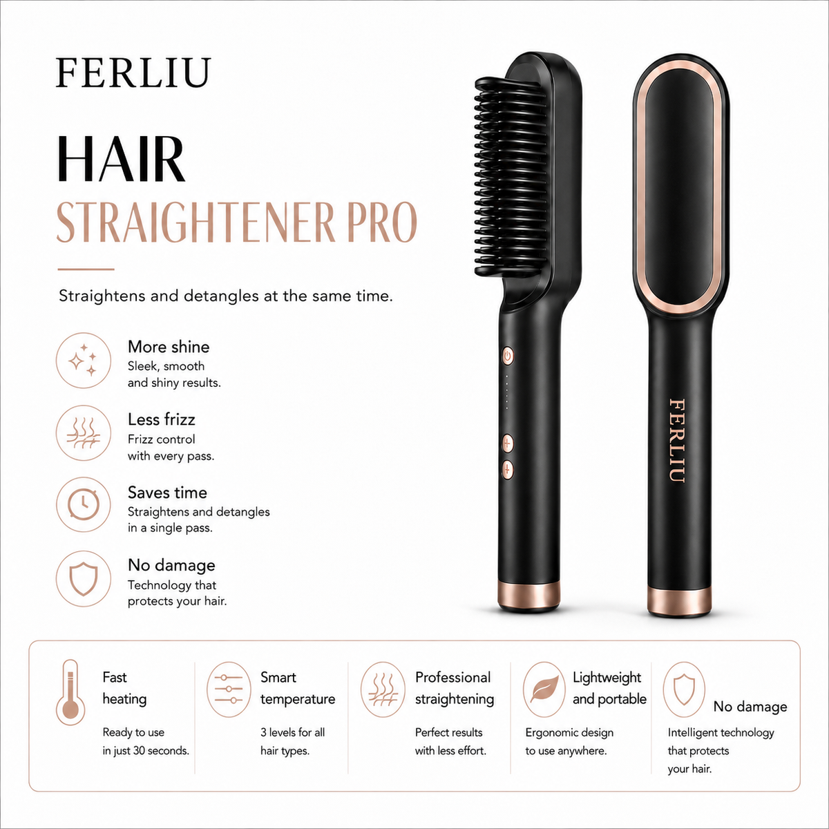SleekFinish™ Anti-Frizz Straightening Brush