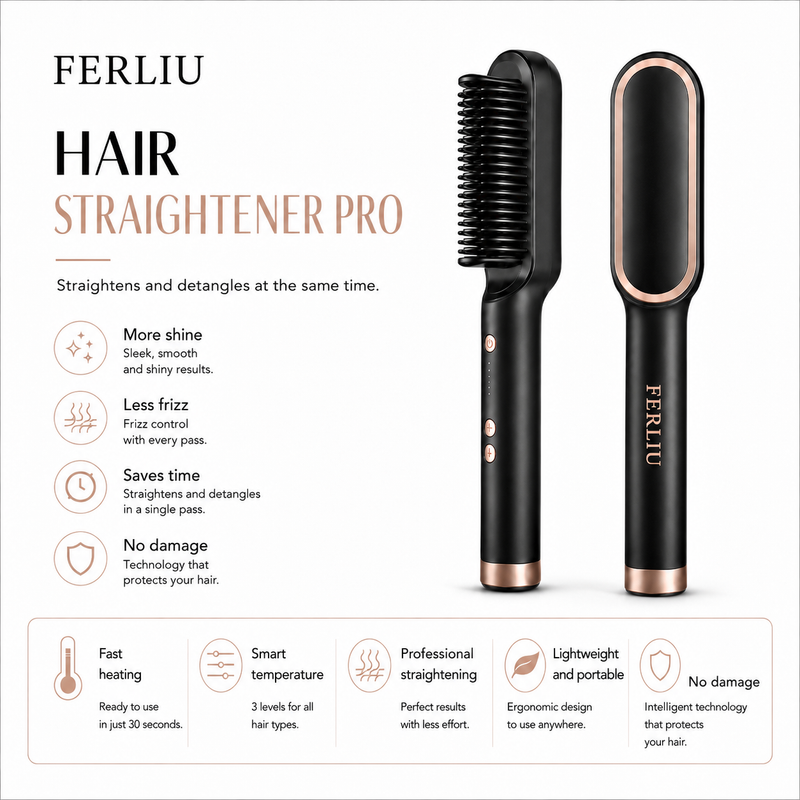 SleekFinish™ Anti-Frizz Straightening Brush
