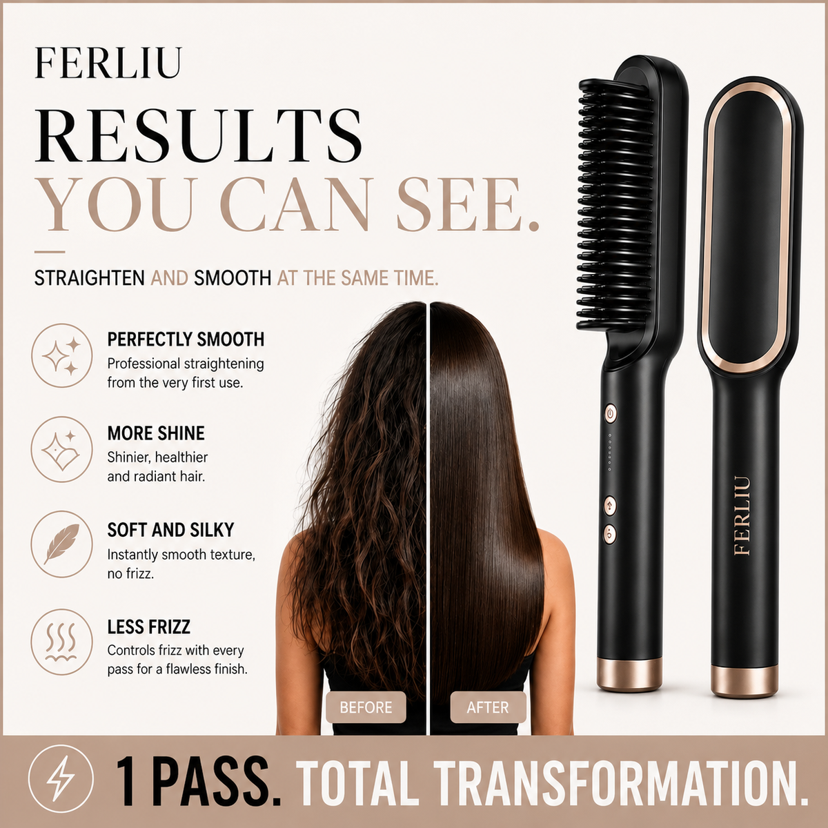 SleekFinish™ Anti-Frizz Straightening Brush