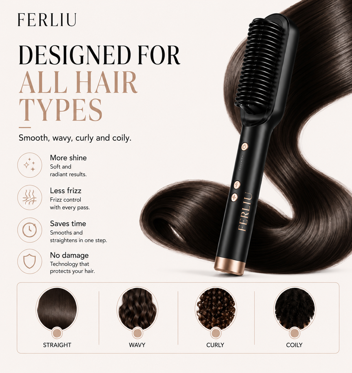 SleekFinish™ Anti-Frizz Straightening Brush